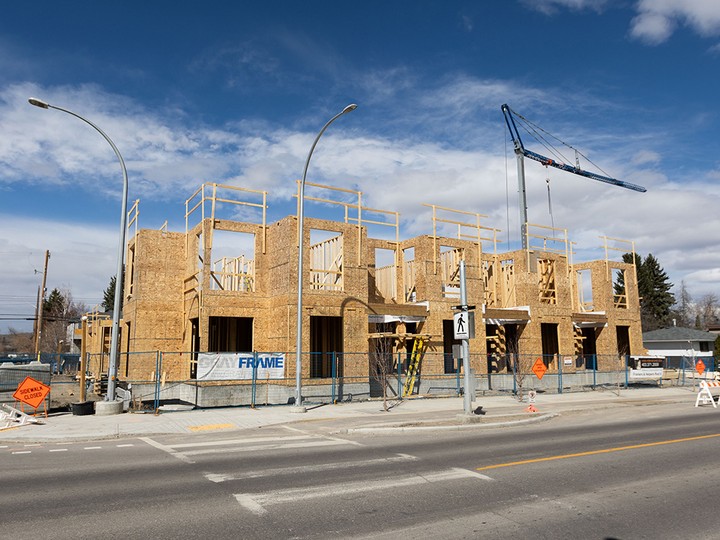  A row-home complex under construction in the northwest Calgary neighbourhood of Capitol Hill.