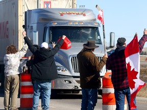 Carbon tax protest on the Trans-Canada Highway west of Calgary