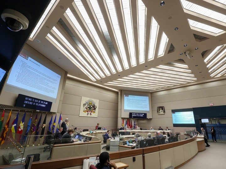  Members of Calgary city council were photographed in council chambers on Monday, November 21, 2022.