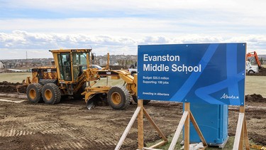 Land preparation for Evanston middle school construction
