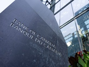 The Bank of Canada building is shown in Ottawa on Sept. 6, 2023.