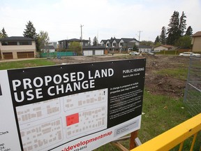 Proposed land use change signing in Calgary