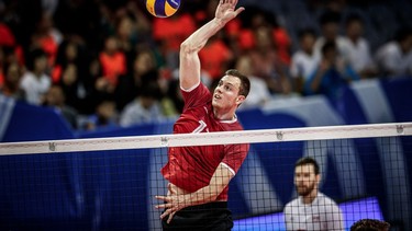 Calgary's Graham Vigrass in action with Canada's national volleyball team.