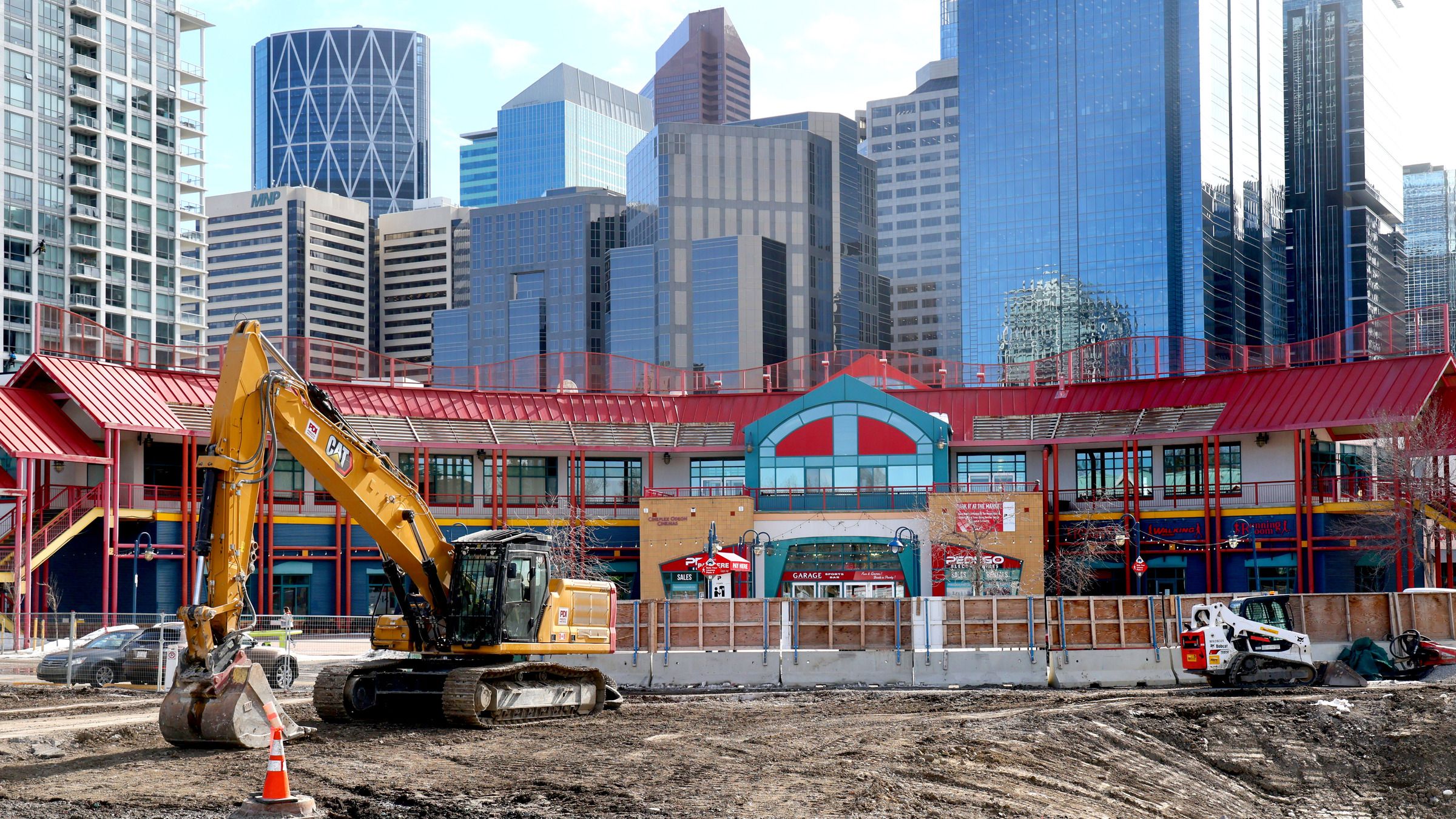 Construction at Eau Claire market as the Greenline construction is already over budget in Calgary on Tuesday, March 12, 2024. Darren Makowichuk/Postmedia