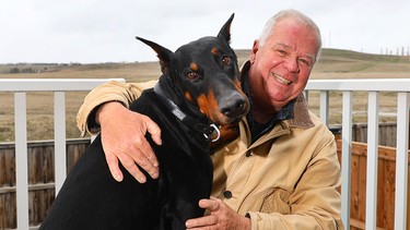 Craig Campbell with his dog Night, who saved him from a grizzly