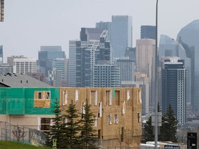 Townhome construction in Calgary