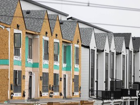 Townhome construction in Calgary