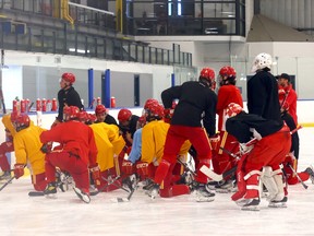 The AJHL Calgary Canucks practice at Max Bell