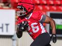 Calgary Stampeders running back Dedrick Mills is pictured during training camp at McMahon Stadium on May 14, 2024.