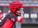 Calgary Stampeders defensive lineman George Idoko was photographed during the team’s rookie camp at McMahon Stadium on Wednesday, May 8, 2024.