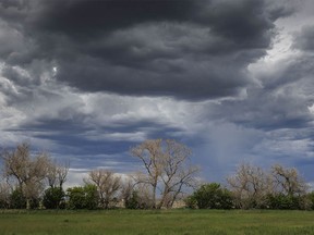 Darkening clouds north of Standard, Ab., on Monday, June 3, 2024.