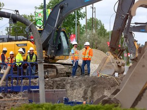 Crews continue to work on the Calgary water main break