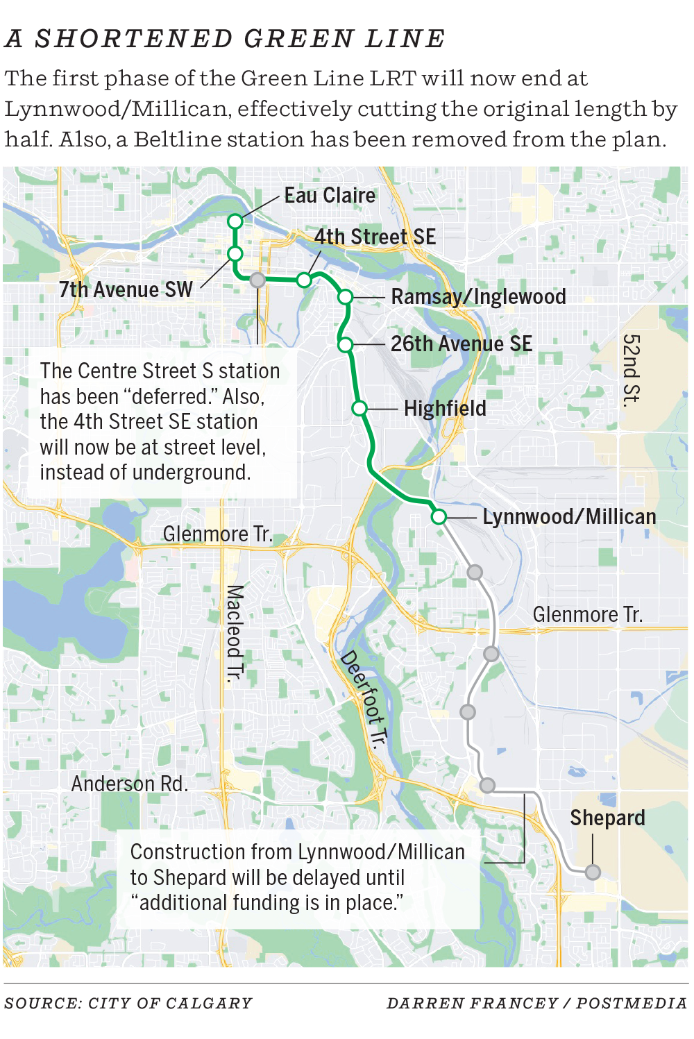 Green Line LRT map