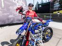 Motocross rider Cody Matechuk poses for a portrait in the Monster Energy Compound at the Calgary Stampede on Thursday, July 11, 2024.