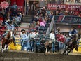 Brady Tryan and Calgary Smith won the Canadian Finals Rodeo team-roping title at the Peavey Mart Centrium in Red Deer