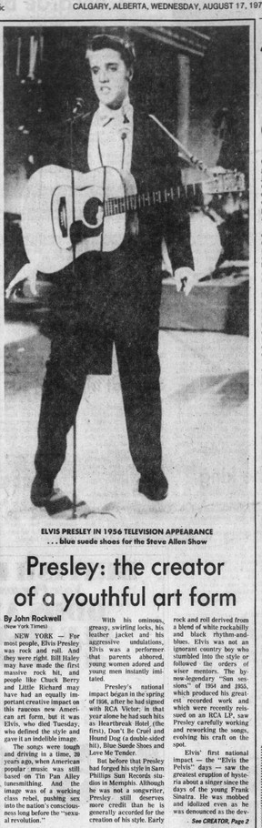 Calgary Herald; Aug. 17, 1977 front page.