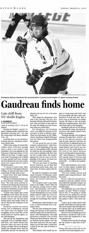The Boston Globe; March 9, 2012
