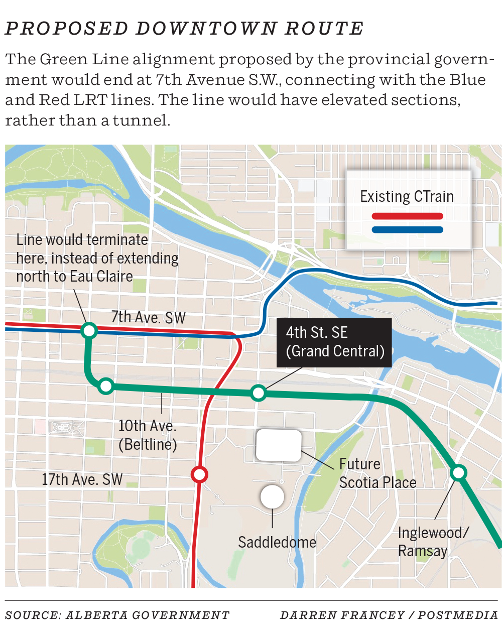 Green Line plan downtown Calgary December 2024