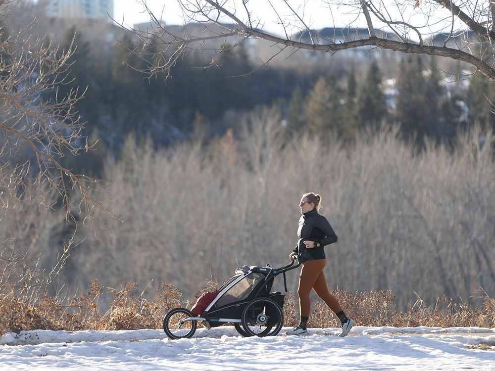 Jogging along the Bow River