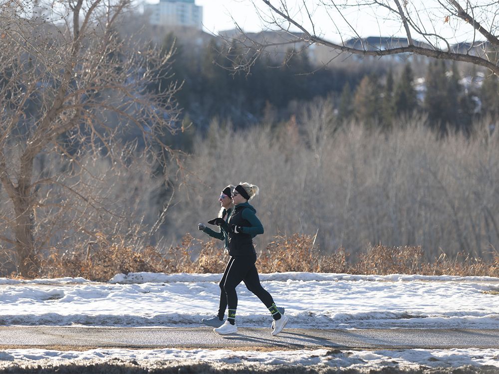 Jogging along the Bow River