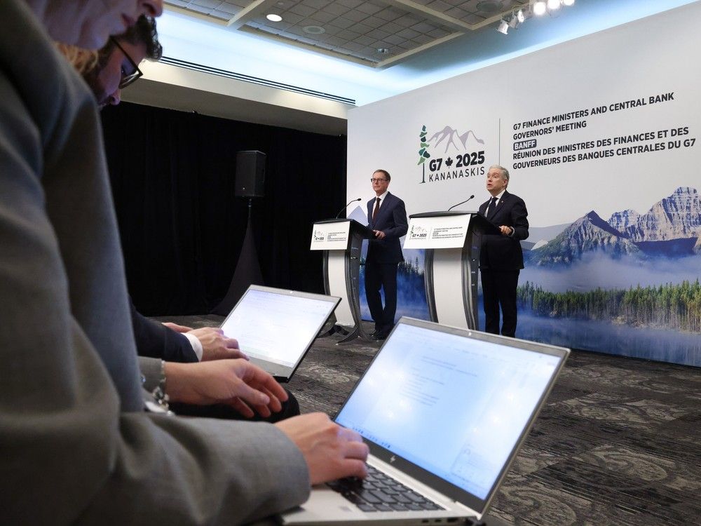 G7 finance ministers in Banff commit to backing beleaguered Ukraine in communique tough on Moscow