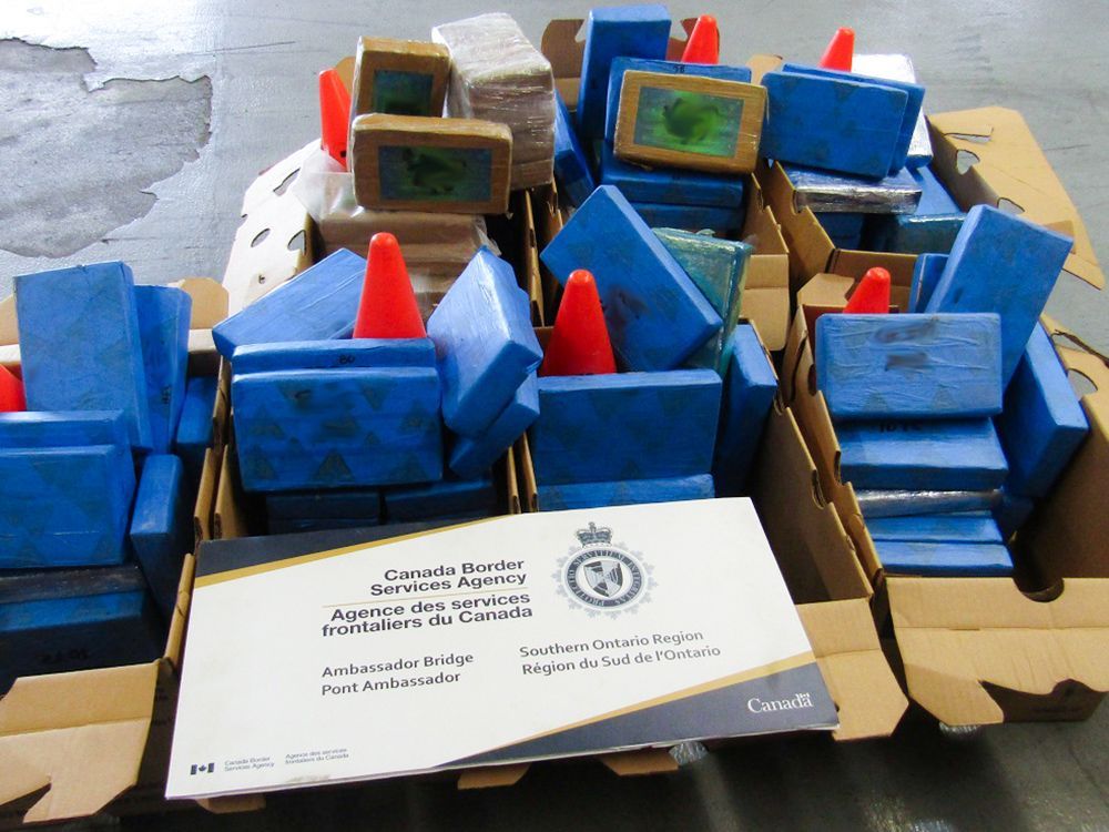 Almost $50 million in cocaine found hidden in trucks crossing into Canada from U.S., police say