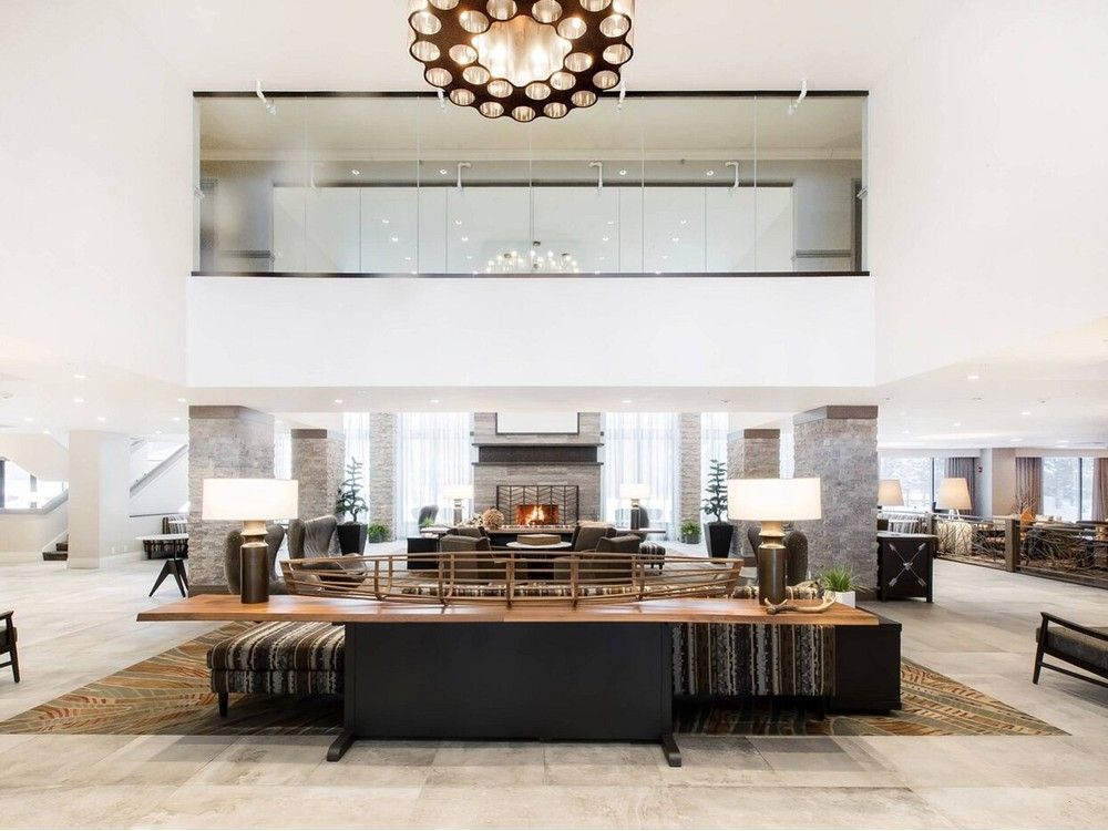  pomeroy kananaskis mountain lodge main lobby.