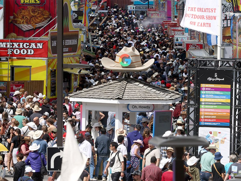 Four people were arrested early Tuesday after a fight broke out on the Calgary Stampede midway.