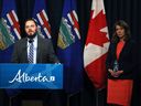 Premier Daniel Smith and Minister of Education and Child Care Demetrios Nicolaides provided an update on the teachers' talks in Calgary on Friday, October 17, 2025.