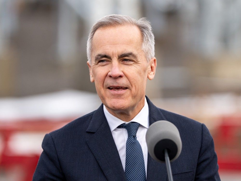 Prime Minister Mark Carney speaks during a major projects announcement in Terrace, B.C., on Thursday.