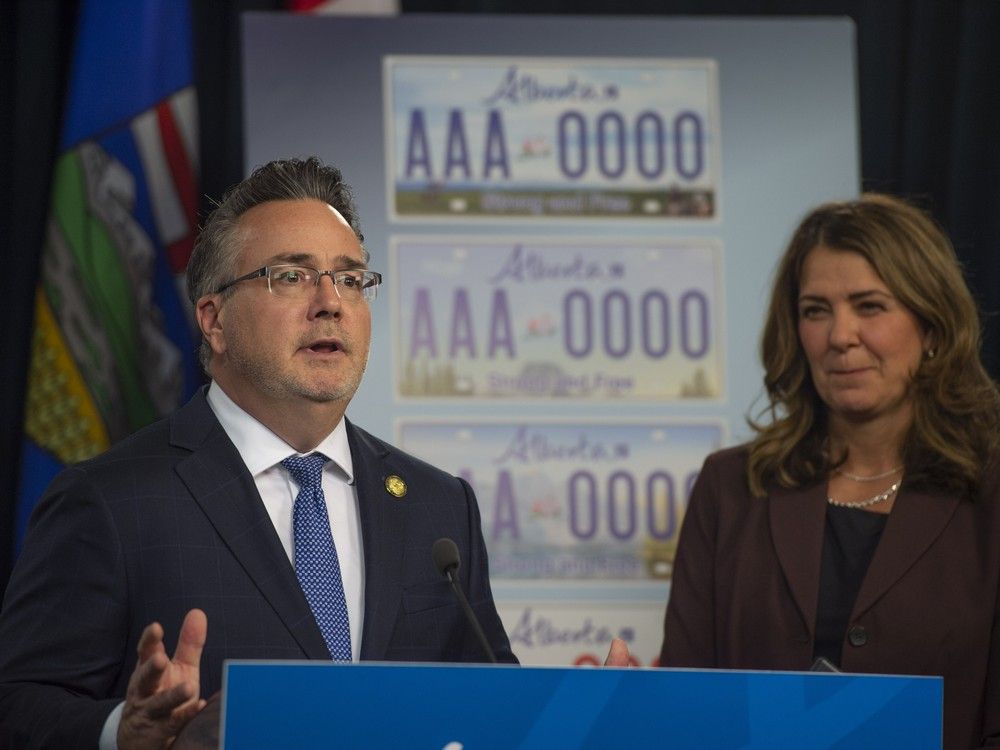  Danielle Smith, and Dale Nally unveiled eight options for new licence plates on October 15, 2025.