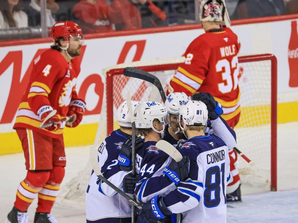 Calgary battles back, fall to Winnipeg 4-3 in a shootout at Scotiabank Saddledome