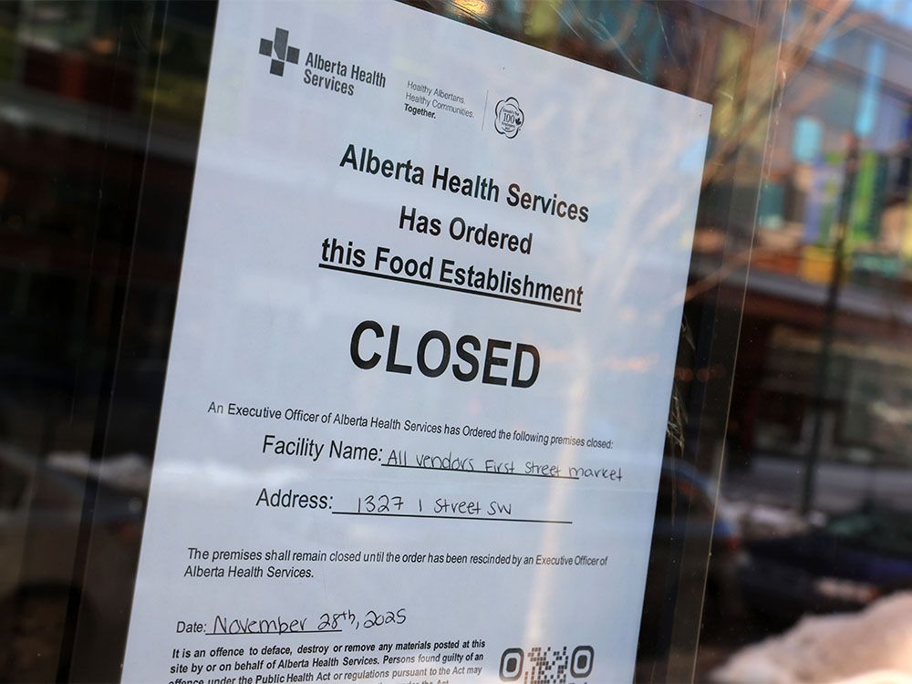 Calgary's First Street Market was ordered to close following an Alberta Health Services inspection that identified pest activity.