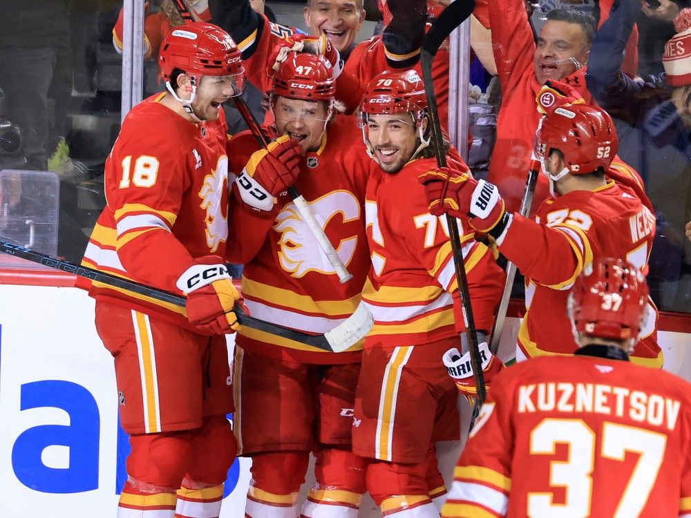 Ryan Lomberg had the Saddledome crowd in a frenzy with a goal and a fight in a five-second span against the Vegas Golden Knights.