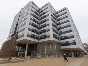 The John E. Brownlee Building, the home of the Edmonton branch of the Alberta Crown Prosecution Service, on Monday, Nov. 17, 2025.