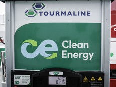 A fuel pump at a Tourmaline Oil Corp. compressed natural gas fueling station in Calgary, Alta.