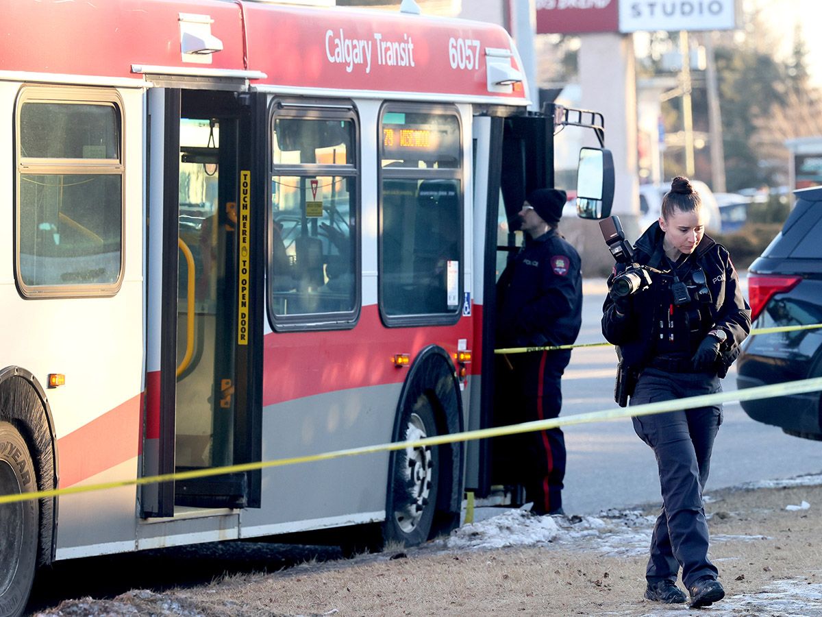The stabbing occurred on a transit bus near Henry Wise Wood High School, Calgary police say.