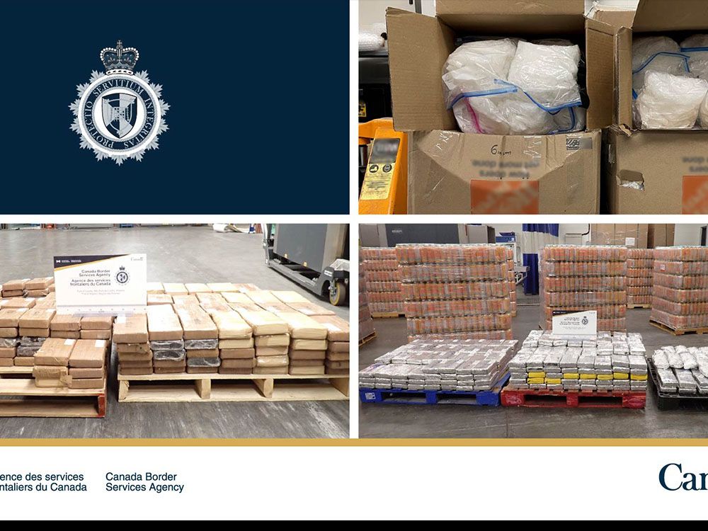 The CBSA said Friday its officers seized more than 1,000 kilograms of drugs at the Coutts border crossing in November and December.