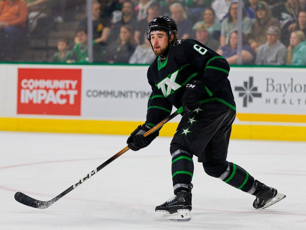 The Calgary Flames have traded defence prospect Jeremie Poirier to the Dallas Stars in exchange for fellow rearguard Gavin White.