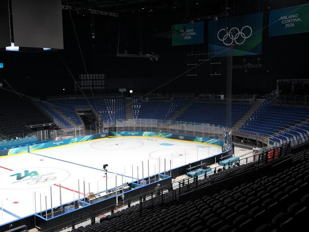 The Santagiulia Ice Hockey Arena is not quite finished yet for the Olympics, but all the important parts are there.