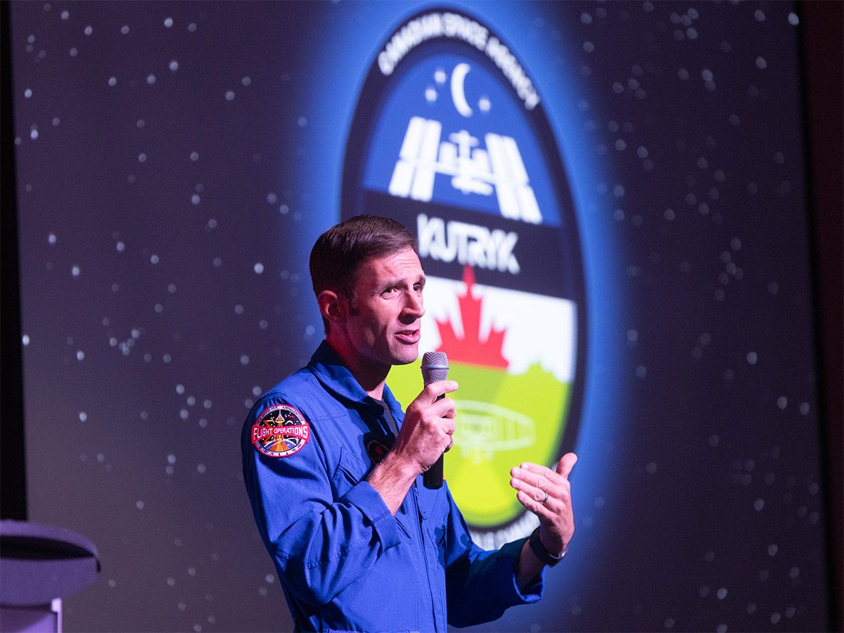 Canadian astronaut Joshua Kutryk is spending two days in Calgary to speak on his upcoming Crew-13 mission that takes off in September.