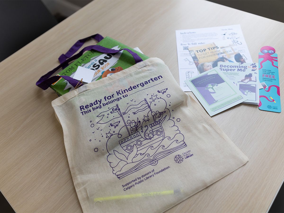 The Calgary Public Library is helping to support early literacy development this month by offering free kindergarten book bags for families.