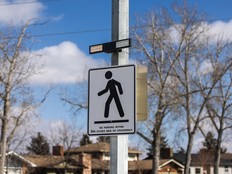 Calgary crosswalk with a rectangular rapid-flashing beacon
