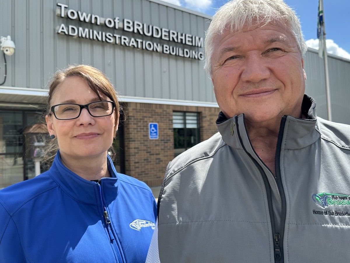 Bruderheim chief administrative officer Jana Semeniuk, left, and Mayor Ron Ewasiuk in Bruderheim on Friday, July 3, 2026.