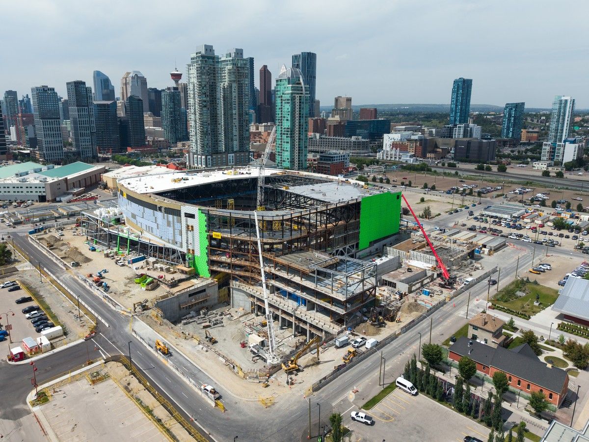 After work was paused during the 2026 Calgary Stampede, construction is ramping up again in Calgary’s Culture + Entertainment District.