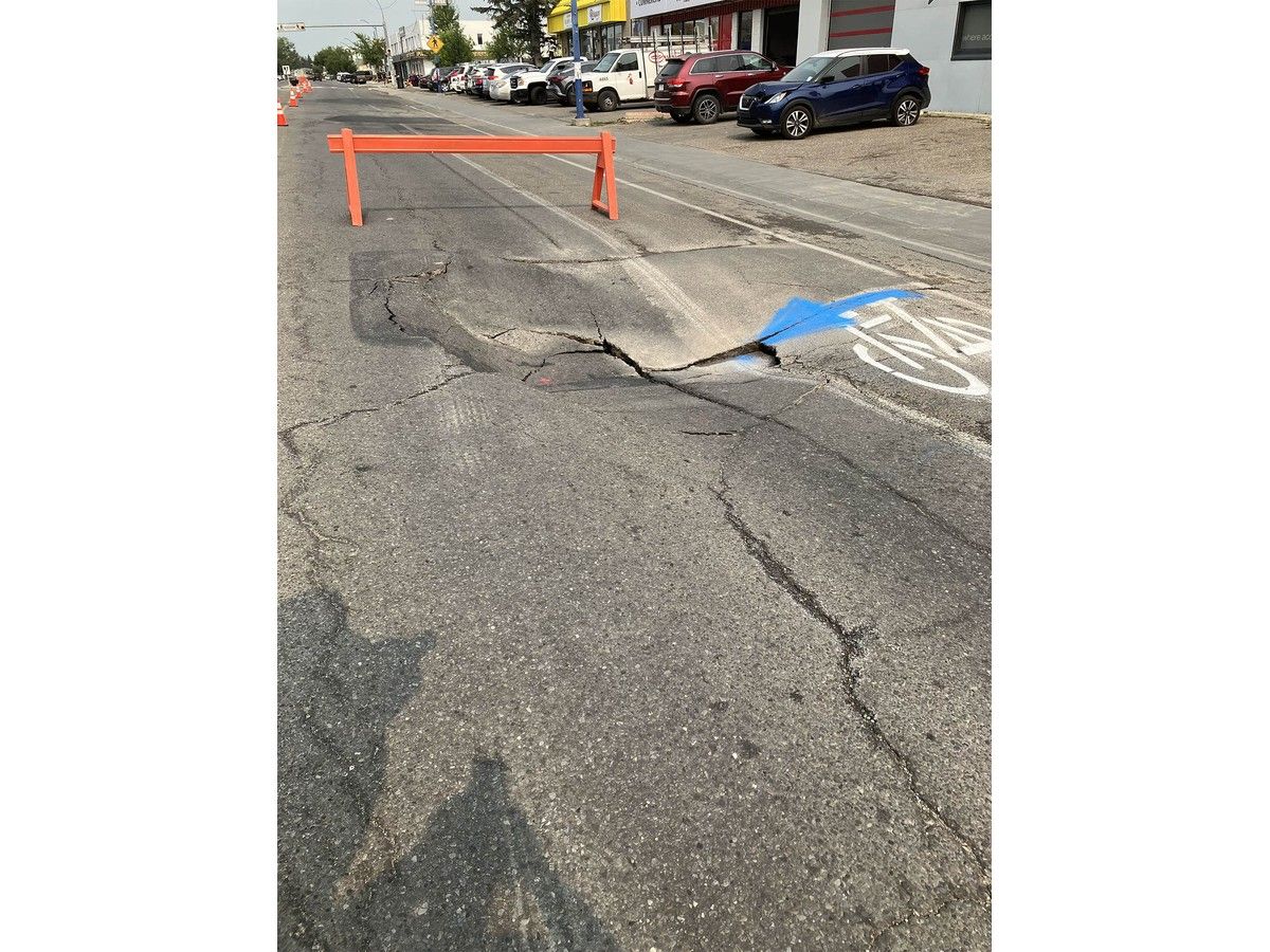 'Oh, it's broken again' — Water main break and sinkhole affect 20 Bowness businesses