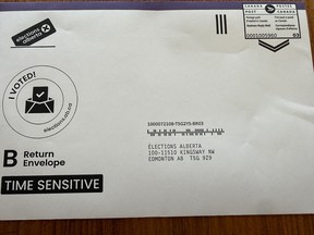Mail-in ballot package for Alberta referendum voters