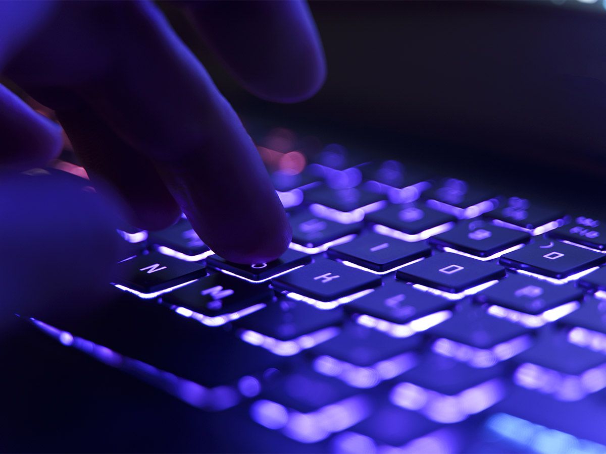 Illustration of someone typing on a keyboard