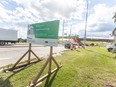 Work is underway on the Green Line LRT overpass over Blackfoot Trail in southeast Calgary on Tuesday, Sept. 8, 2026.