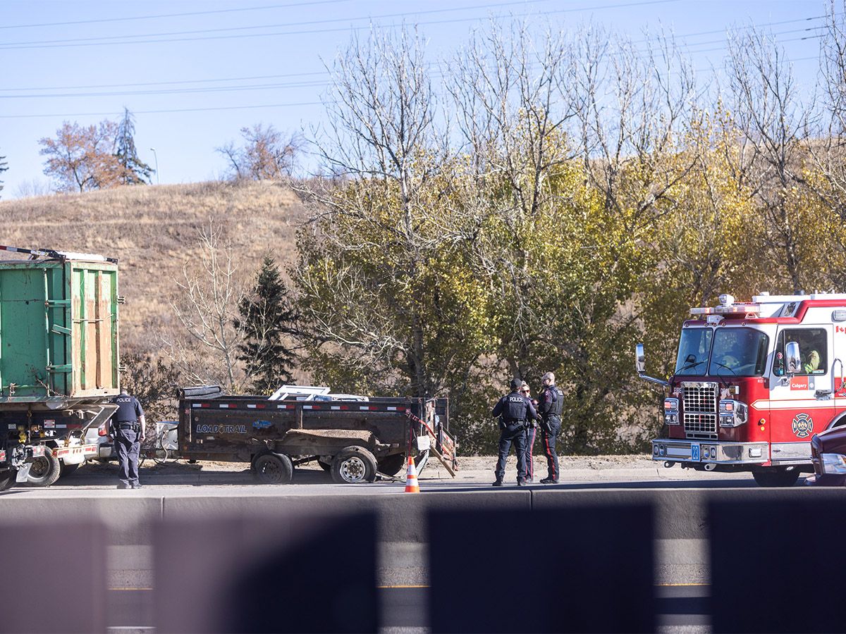 Collision on Deerfoot Trail in Calgary